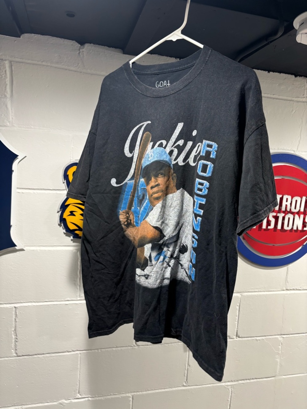 Jackie Robinson - Black Graphic Baseball Tee - Short Sleeve Men’s Shirt